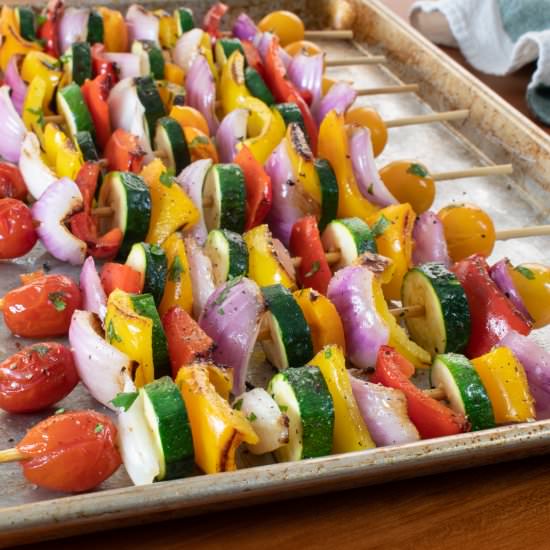 Grilled Veggie Skewers with Cilantr
