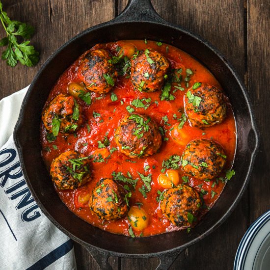 Eggless Turkey and Spinach Meatball