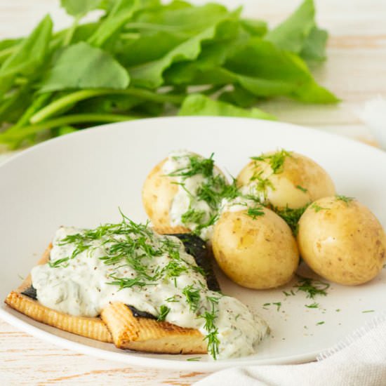 Tofu Fish with Sorrel Sauce