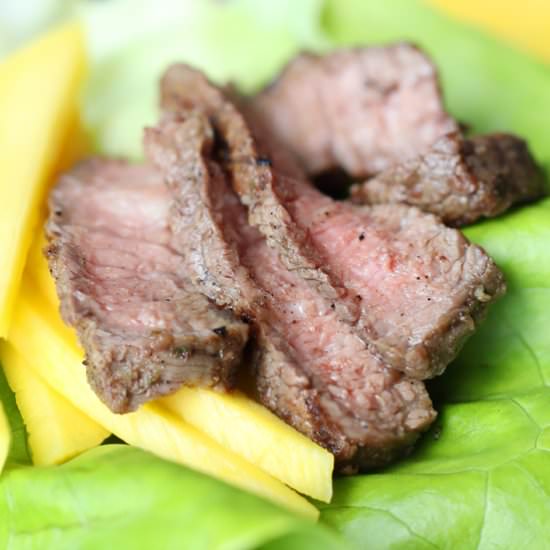 Steak and Mango Lettuce Cups