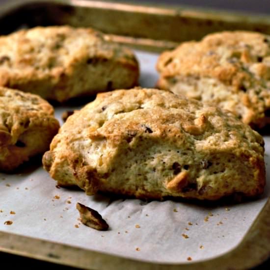 Butter Pecan White Chocolate Scones