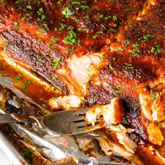 EASY HEALTHY MAPLE GLAZED SALMON