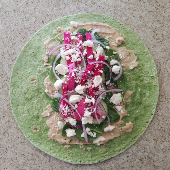 Mediterranean Hummus Veggie Wraps
