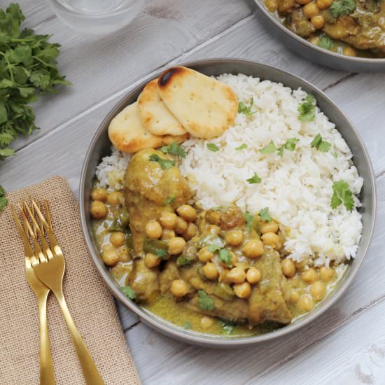 Coconut Chicken Curry with Chickpea