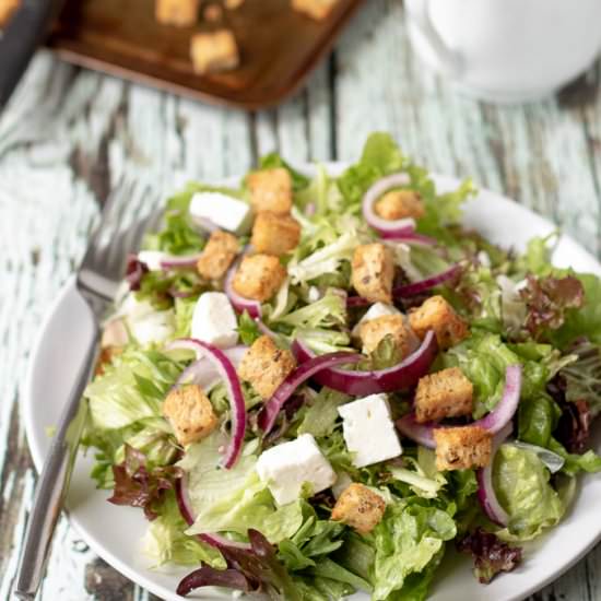 Feta and Crouton Salad