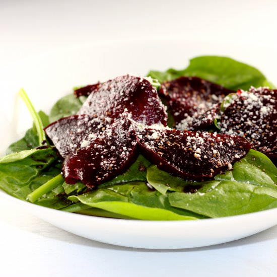 Roasted Beets and Spinach Salad