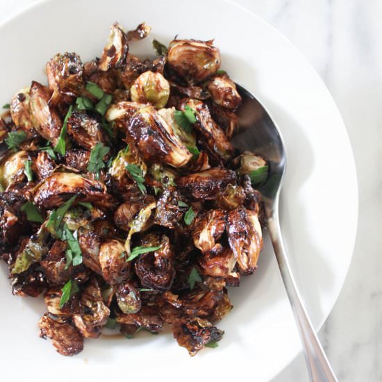Air Fried Balsamic Brussel Sprouts