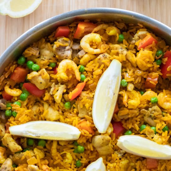 Paella with Chicken & Shrimp