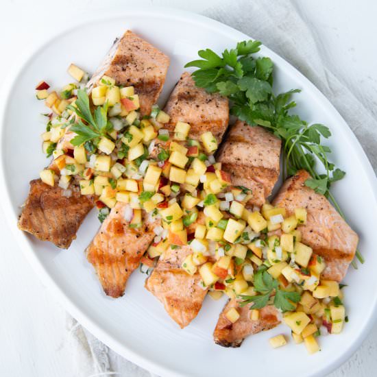 Grilled Salmon with Nectarine Salsa