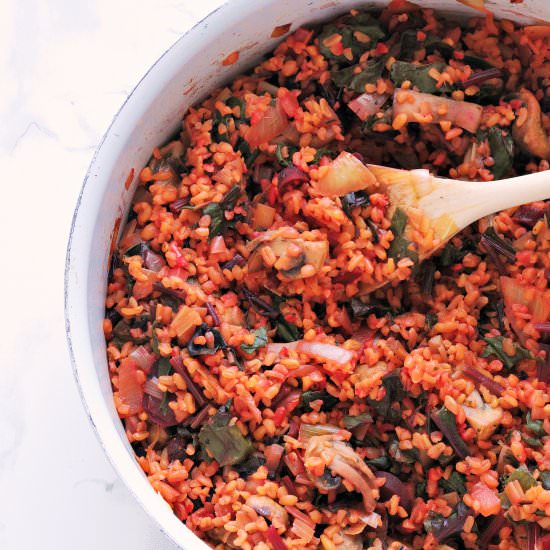 Bulgur with beetroot