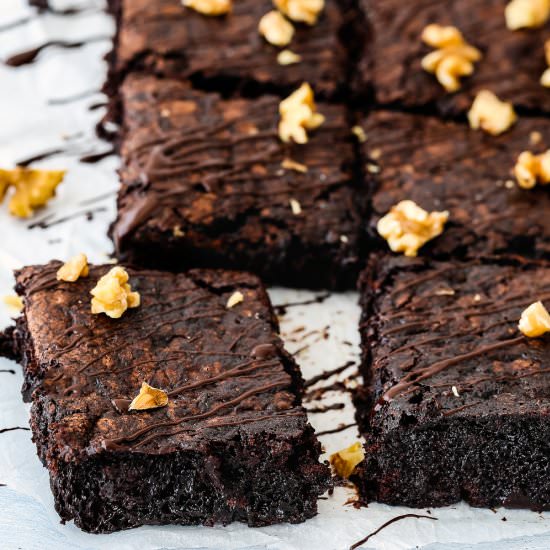 Eggless Fudgy Zucchini Brownies