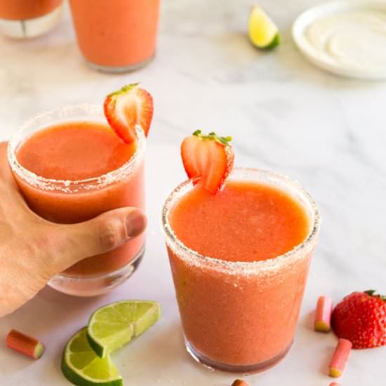 frozen strawberry rhubarb margarita
