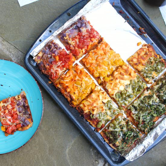 Healthy Homemade Rainbow Pizza