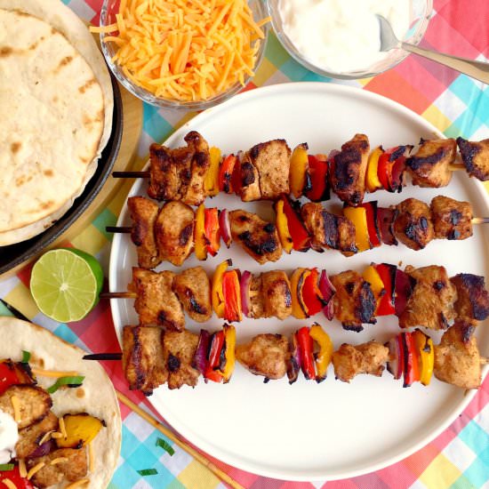 Grilled Chicken Fajita Skewers