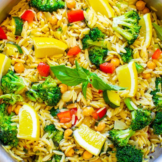 Lemon Basil Orzo & Vegetables