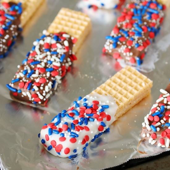 Red White & Blue Sugar Wafers