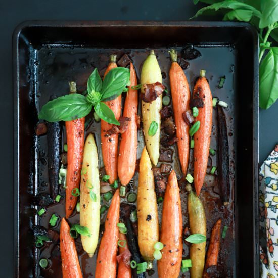 Roasted Carrots with Bacon