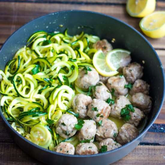 turkey meatballs with lemon zoodles
