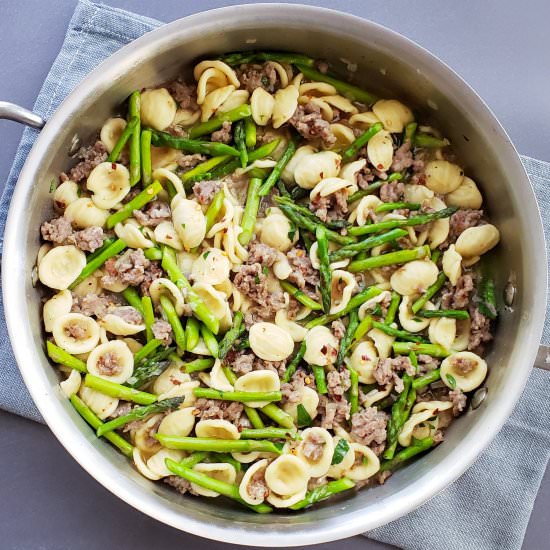 One Pan Orecchiette with Sausage