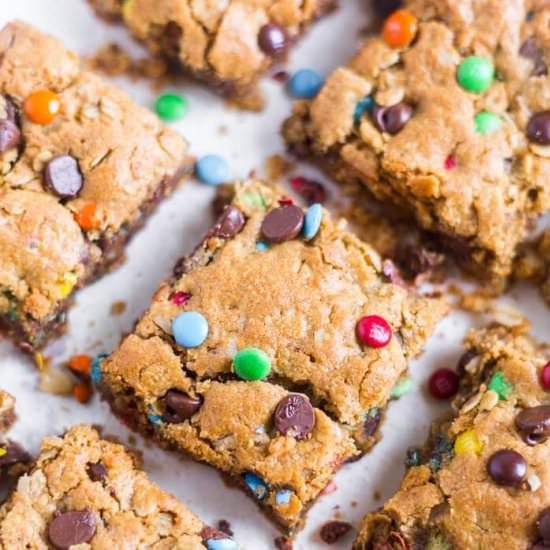 FLOURLESS MONSTER COOKIE BARS