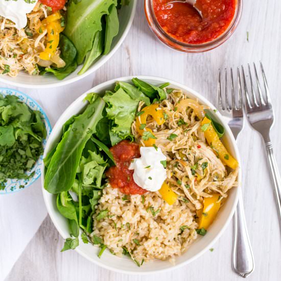 Salsa Verde Chicken Burrito Bowls
