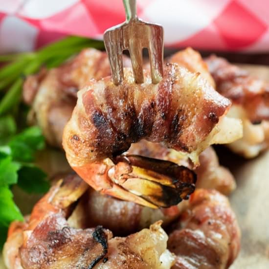 Grilled Bacon Wrapped Shrimp