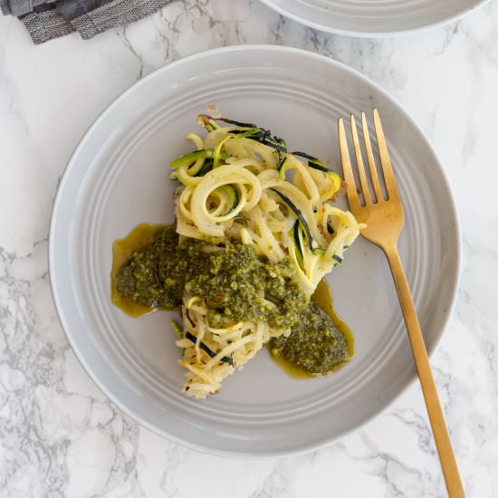 Pesto Potato and Zucchini Pie