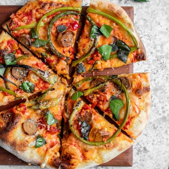 Garlic Scape Pizza