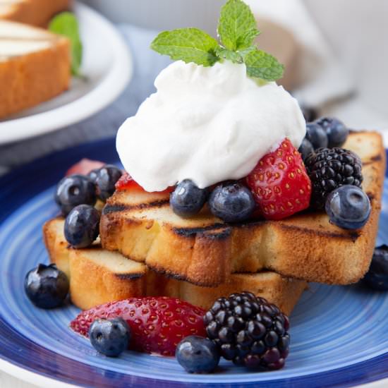 Grilled Pound Cake with Berries