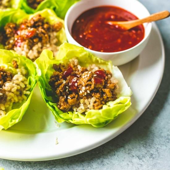 Korean Chicken Lettuce Wraps