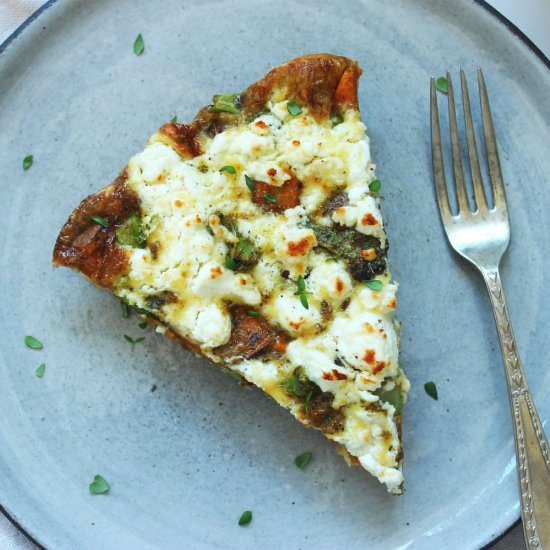 Roasted veggie and feta frittata