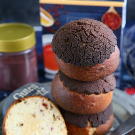 Saffron Orange Tea Buns w/Craquelin