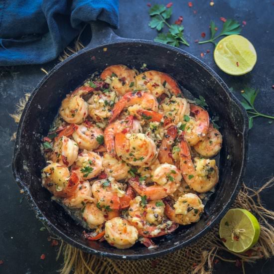 Lemony Garlic Butter Shrimp