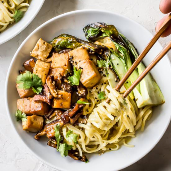 Creamy Green Curry Noodle Bowls