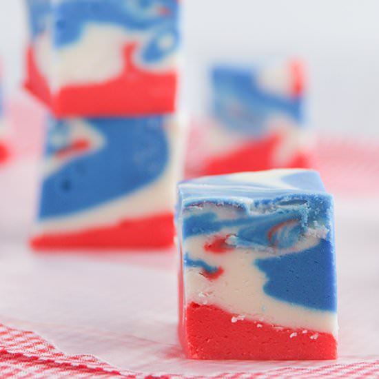 4th of July White Chocolate Fudge