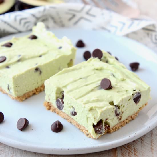 No Bake Avocado Cheesecake Bars