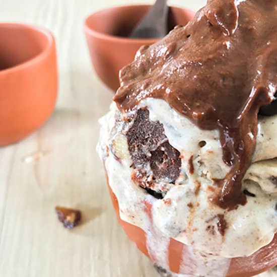 Hazel-Coconut Brownie Ice Cream