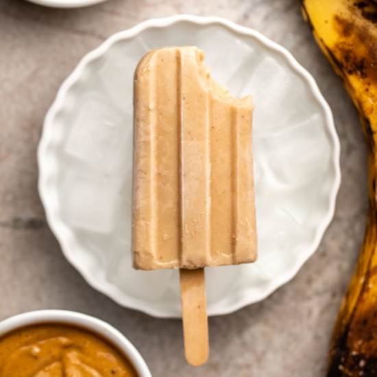 Peanut Butter Banana Popsicles