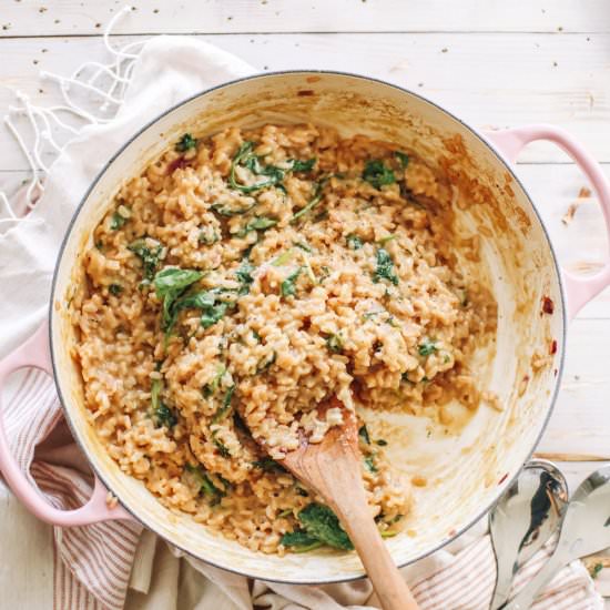White Cheddar + Kale Risotto