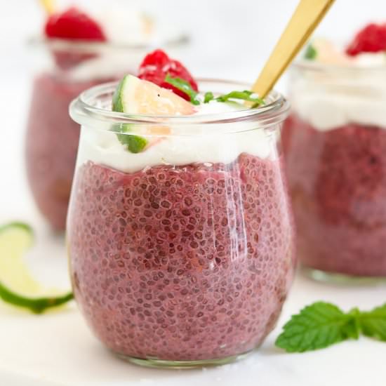 Raspberry Lime Chia Pudding