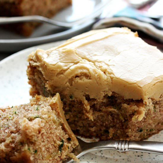 Zucchini Cake & Brown Sugar Icing
