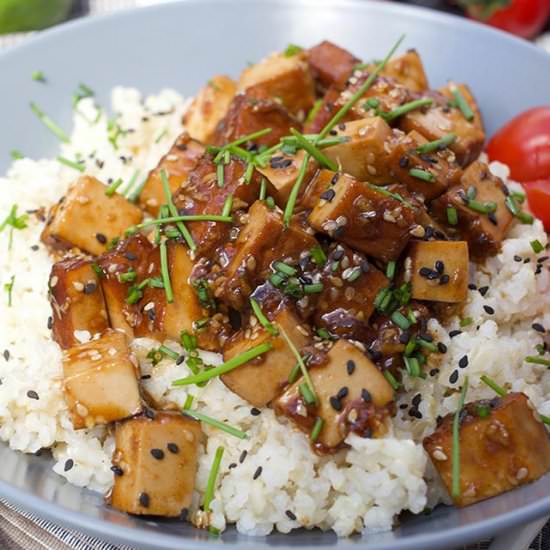 Sticky Asian Garlic Tofu