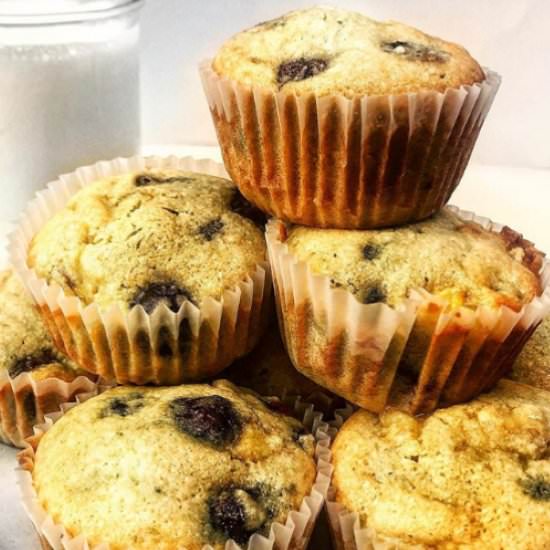 Paleo Banana Blueberry Muffins