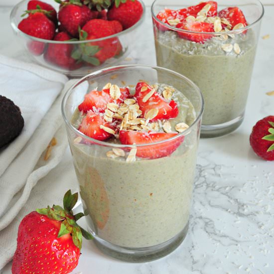 Strawberry smoothie with avocado