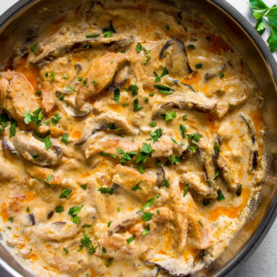 Chicken Mushroom Stroganoff