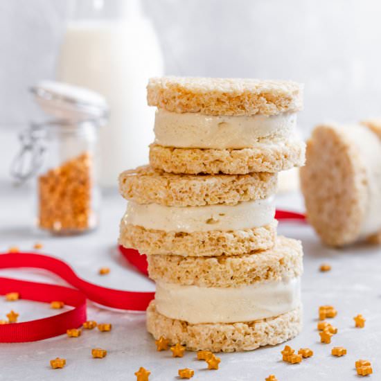 Rice Crispy Ice-cream Sandwiches