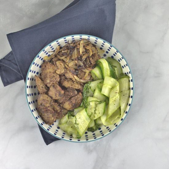 Chicken Livers & Cucumber Ribbons