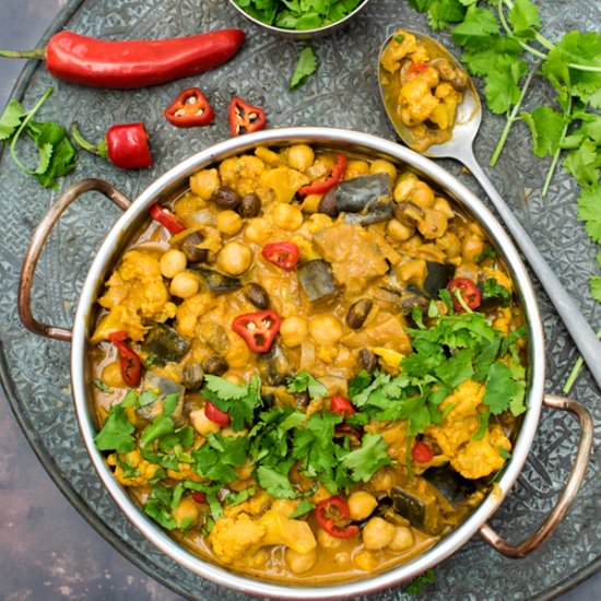 Cauliflower and Eggplant Curry