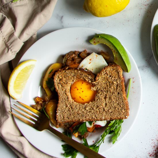 Vegetarian Lentils with Egg Toast
