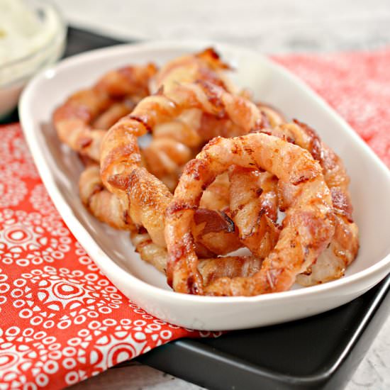 KETO BACON WRAPPED ONION RINGS